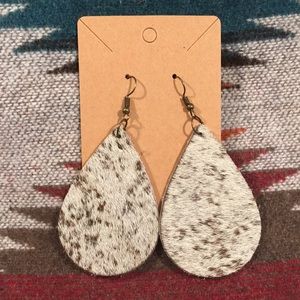 New western cowhide earrings